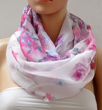 Loop Schal Seide Seidentuch Halstuch Tuch Schlauchschal Damen Vogel Blumen   