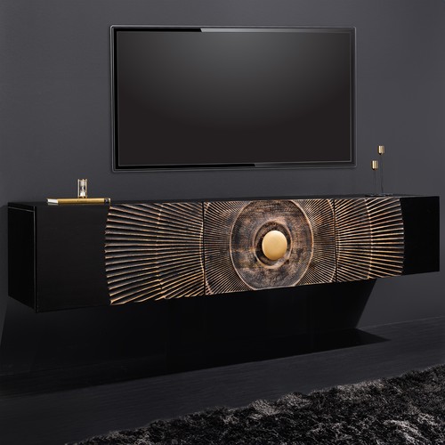 Hängendes lowboard golden - tv-lowboard,