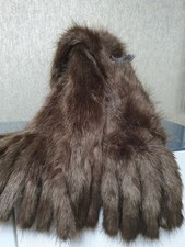 Kunstfell-Stola mit Fransen - Farbe: Braun - ca. 2,0 m  lang - mit Verschluss