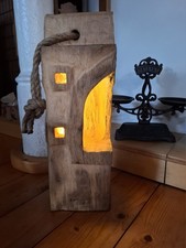Stehlampe LED Holz 46c Eichenbalken  Windlicht, Stele, Skulptur, Laterne Altholz