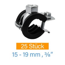 25x Stahl Rohr Schellen 15mm 16mm 17mm 18mm 19mm Rohr Schelle Halter Befestigung