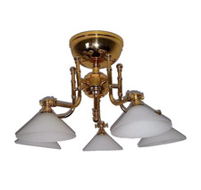 Deckenleuchte 5-flammig Goldener Designer Kronleuchter von Bankamp