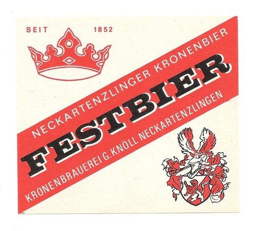 Bieretikett kronenbrauerei - bieretikett,