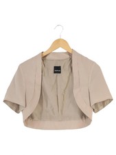 TAIFUN Damen Leichte Jacke Bolero Cropped Gr. 38/M Beige Elegant Kurzarm