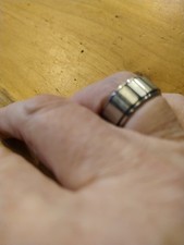 Edelstahl Ring Silber Farben Gr. 19 Doppelring Außen Beweglich Damen Herren