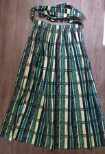 Lange Dirndlschürze grün-gelb-schwarz, Baumwolle, 99 cm, Gr. 42, Top 