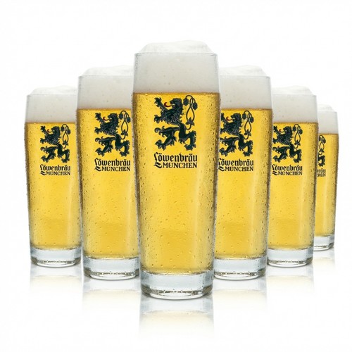 Löwenbräu bier glas 5l - glas, 0,5l