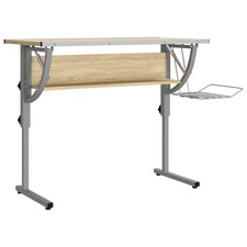Basteltisch Sonoma Eiche & Grau 110x53x58-87 Cm Spanplatte Büro Arbeitsplatz
