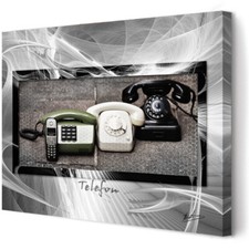 Leinwand Bild Retro Telefon Vintage Wandbilder XXL Bilder Max. 150x100cm 2198A