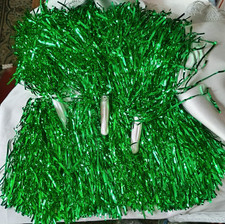 Cheerleader - Pompoms - grün metallisch 7 Stück