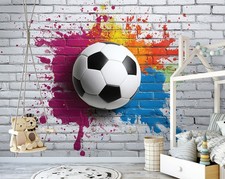 Fototapete Kinderzimmer Junge Graffiti 3D Fußball VLIES TAPETE XXL +KLEISTER 345