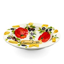 BASSANO KERAMIK SPAGHETTI SCHÜSSEL 30 CM TOMATEN MIT OLIVE MOTIV AUS ITALIEN
