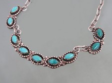 Silber Kette blaue Steine 925