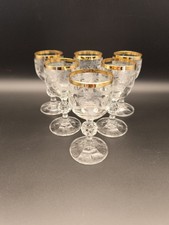 6 Stk. alte Likör Gläser Goldrand G148