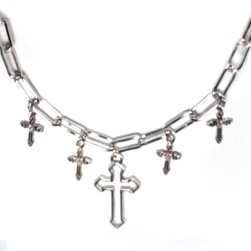 Gothic kreuz halskette - gothic, gold