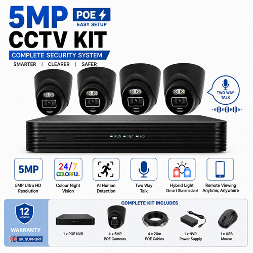 Nvr cctv poe system 5mp - 8, mp