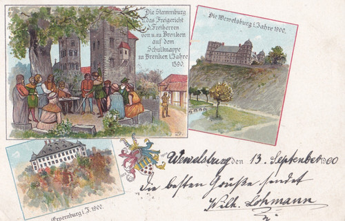 Antike litho gelaufen 1900 - antike, ak