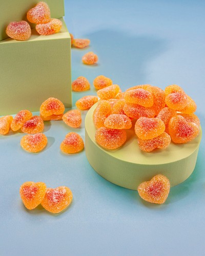 Fruchtgummi pfirsich herzen - fruchtgummi, pfirsich-herzen