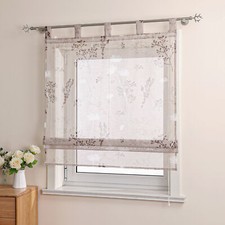 Ausbrenner Raffrollo Schlaufen Raffgardine Küche Gardine Voile Vorhang Modern