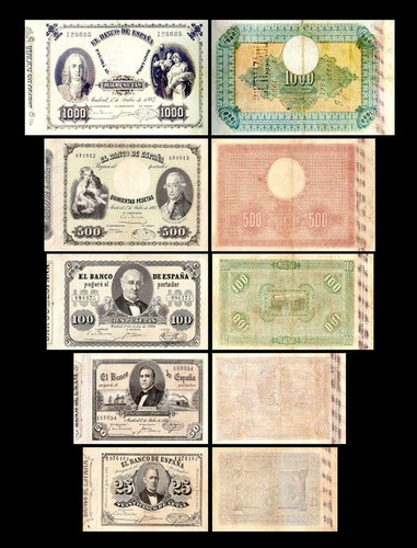 100 500 1000 pesetas - 50,, 500,
