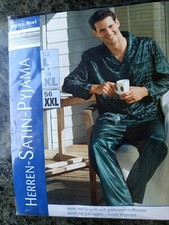 Schlafanzug Satin - Gr. XXL  56 - neu - grün - Enrico Mori