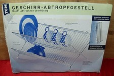 15988. Geschirr-Abtropfgestell  verchromter Stahl  Geschirr-Abtropfständer TCM