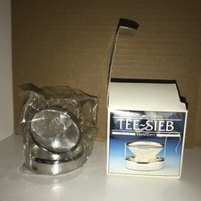 Altes schwenkbares Teesieb Tee-Sieb Tee Sieb versilbert Neu in OVP unbenutzt
