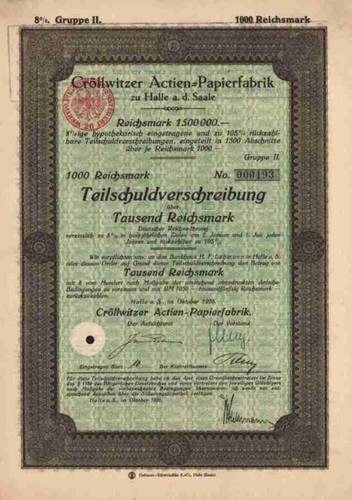 Cröllwitzer actien - cröllwitzer,