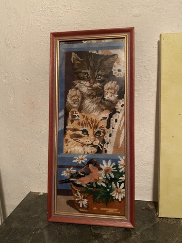 Gesticktes bild gobelin katzen - gobelin,