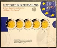 2-Euro-Sammlermünzenset Bundesrepublik Deutschland 2015; "30 Jahre EU-Flagge"