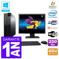 PC LENOVO M82 SFF Bildschirm 19 " G640 RAM 4Go Scheibe 250Go Dvd-Brenner Wifi W7