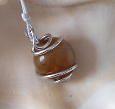 Edelstein Lederband Weiß KUGEL Kette Schmuck Unisex Modeschmuck Beigetöne Draht