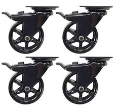 4er Set Lenkrollen Retro Vintage Industriedesign shabby Möbelräder Kunststoff