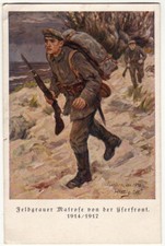 H. WETTIG, "Feldgrauer Matrose von der Yserfront, Künstler-AK von 1917