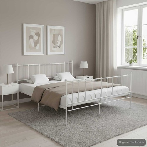Bett metall 140x200 weiß
