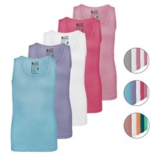 Mädchen Unterhemd 5er Set 100% Baumwolle Basic Tank Top Trägertop