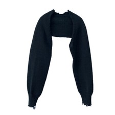 Damen Bolero Shrug Schal Cardigan Pullover lockerer Strick zerrissene Kante bauchfreie Tops