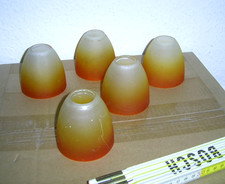 5x Lampenschirm Milchglas mit Rot Feuer Trio Leuchten Spot Deckenlampe