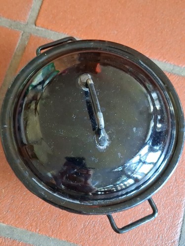 Vintage emaille kochtopf mit - emaille,