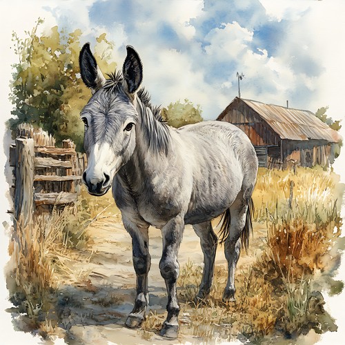 Dekobild esel bauernhof - esel,