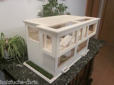 Hamsterkäfig 4 Etagen Holz 19cm Laufrad Mäusekäfig Rennmaus Gehege Hamster Nager