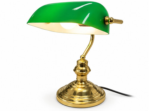 Bankerlampe grün messing