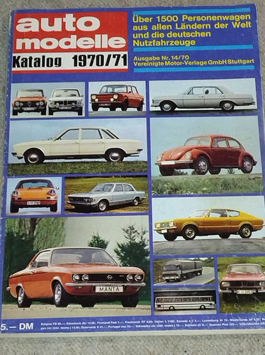 Auto modelle katalog 1970 - auto,