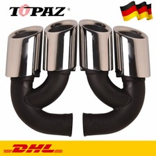 2X Auspuffendrohr Endrohre für Porsche Cayenne V8 958 Round 2010-2014