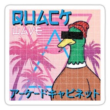 Space Duck Ente Vaporwave 80ies  Japan Synthwave Aufkleber Sticker