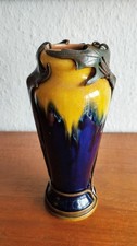 Vase Keramik Jugendstil 1900 Bronze Montur Johann von Schwarz Baudin