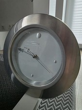 Wanduhr Edelstahl ZONE Elgant Silberfarbend Weiß