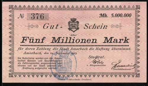 Notgeld amorbach 1923 - 1923,, 5