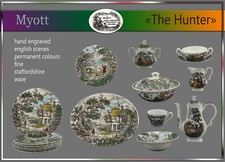 Myott "The Hunter" Teile zur Wahl: teller platte kanne tasse england bunt