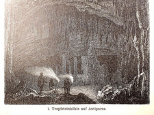 Alte Lithographie, Höhlen